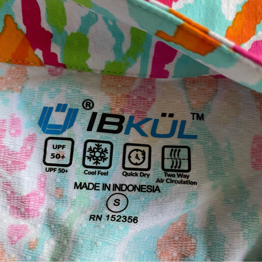 NWT IBKUL Women’s Tillie Seafoam Multi Mock Neck Long Sleeve Top Golf UPF SMALL - Picture 6 of 13